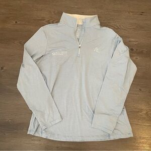 RHOBACK Women’s Striped Performance Quarter-Zip Pullover Sz L Embroidered logo